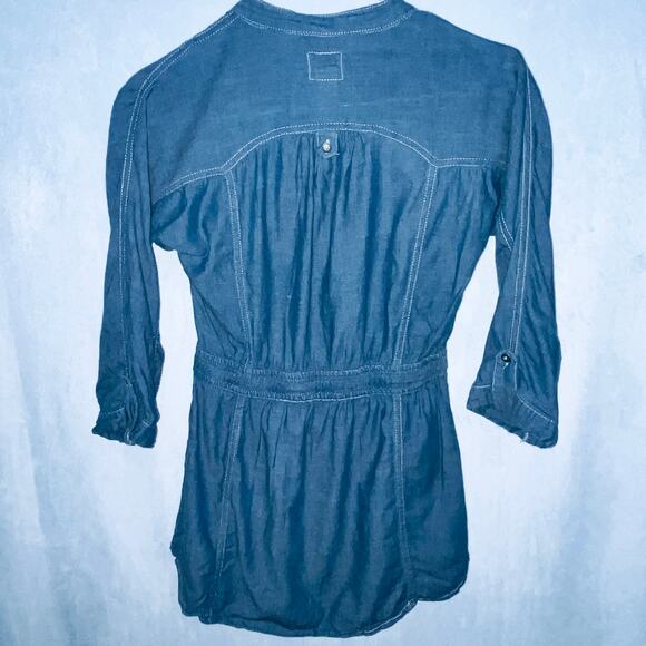 Prototype Authentic Denim Chambray 3/4 Sleeve Shirt S - Picture 2 of 6